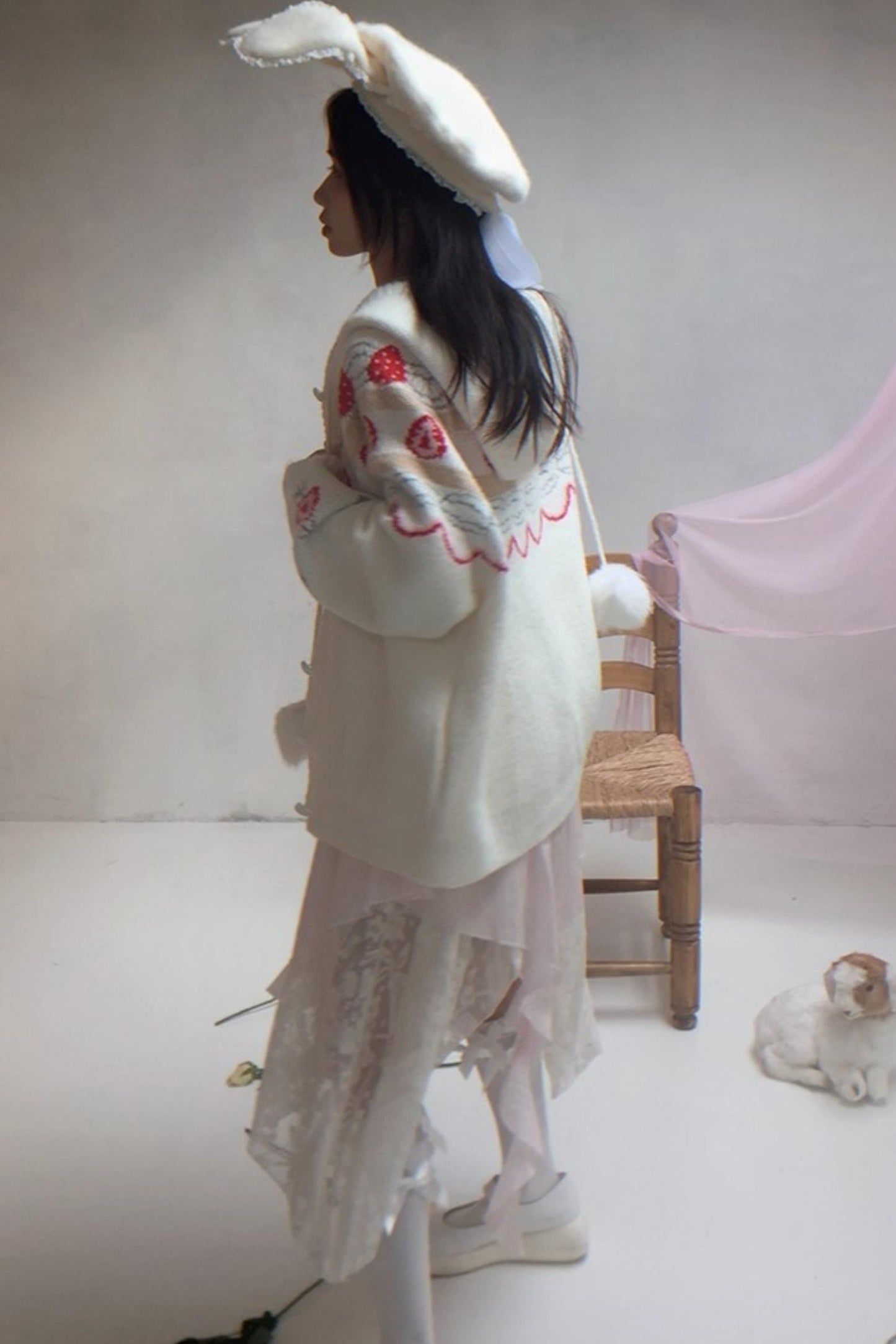 Happy Birthday Strawberry Mohair Cardigan