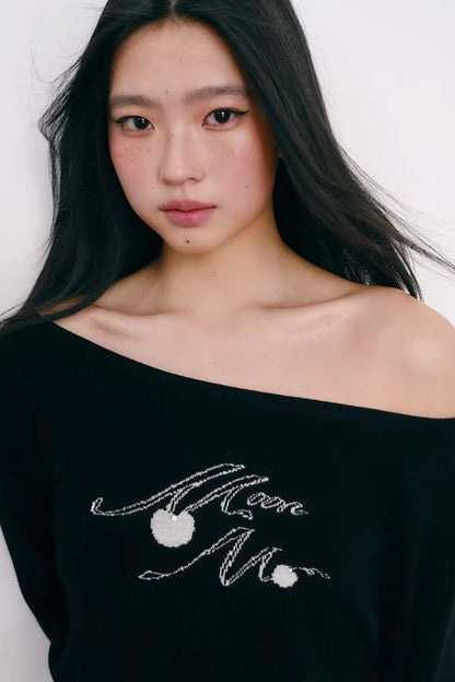 Cherry Jacquard Merino Wool Top