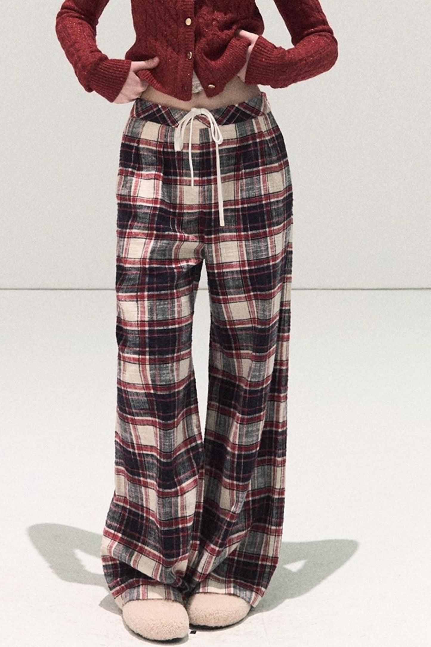 Pure Cotton Plaid Winter Pants