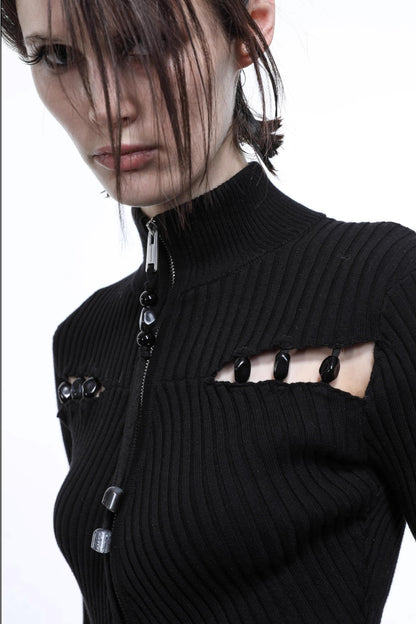 Heart Beaded Sweater Cardigan