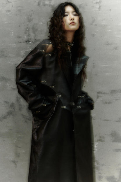 Dark Silhouette Leather Coat