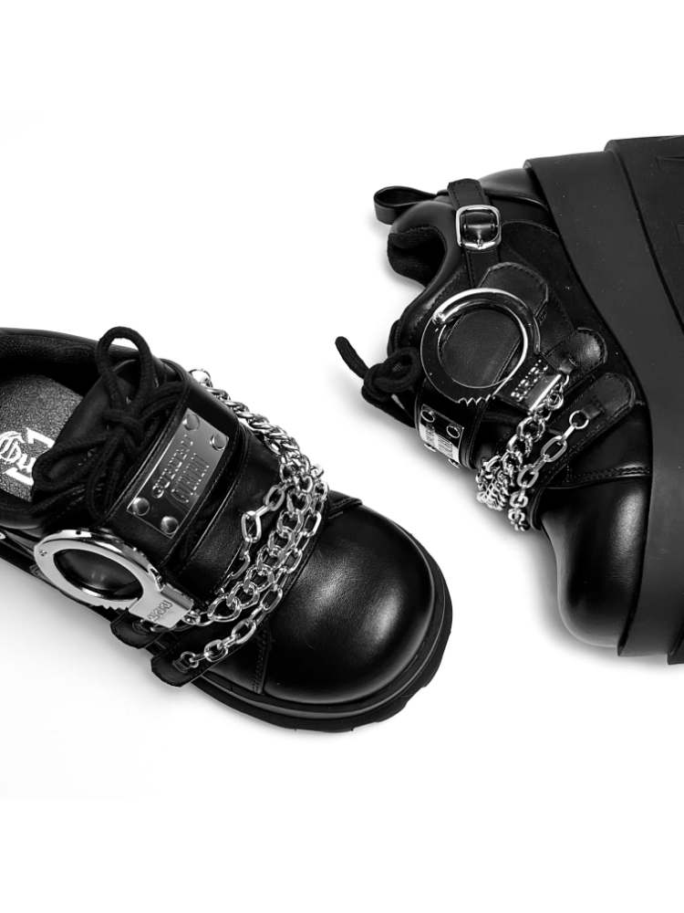 Y2K Handcuffs Velcro Platform Shoes