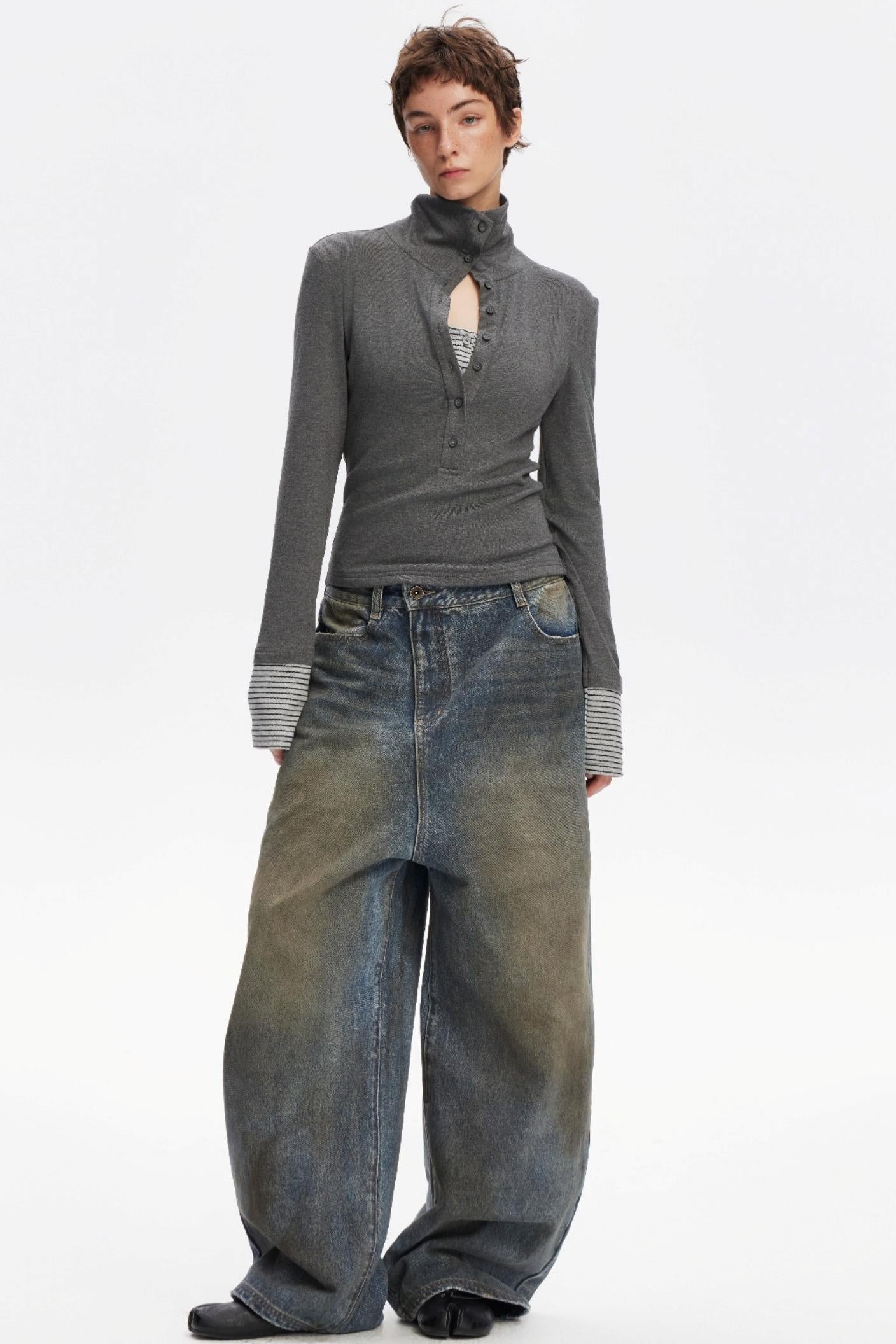 Vintage Distressed Denim Pants