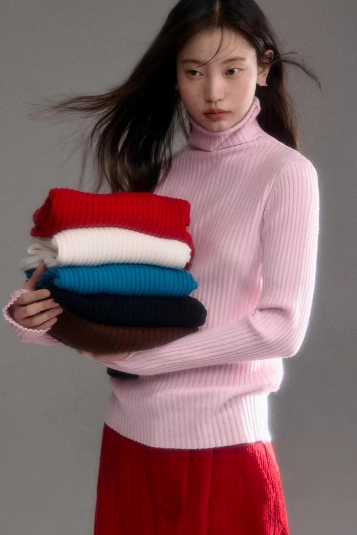 Soft Cloud Ribbed Turtleneck Sweater