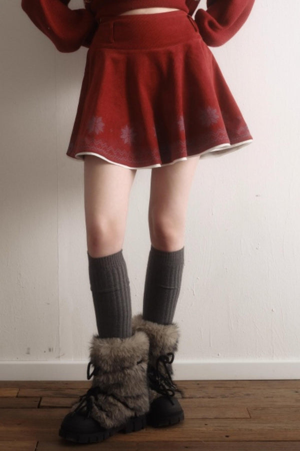 Velvet Cat Patch Wool Sweater Set-Up