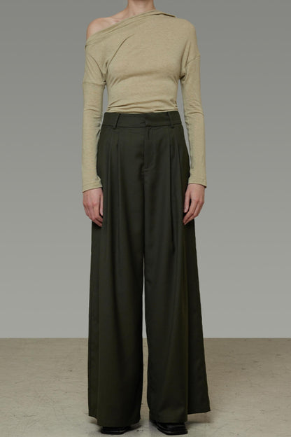 High-End Loose Pleated Coat Set-Up