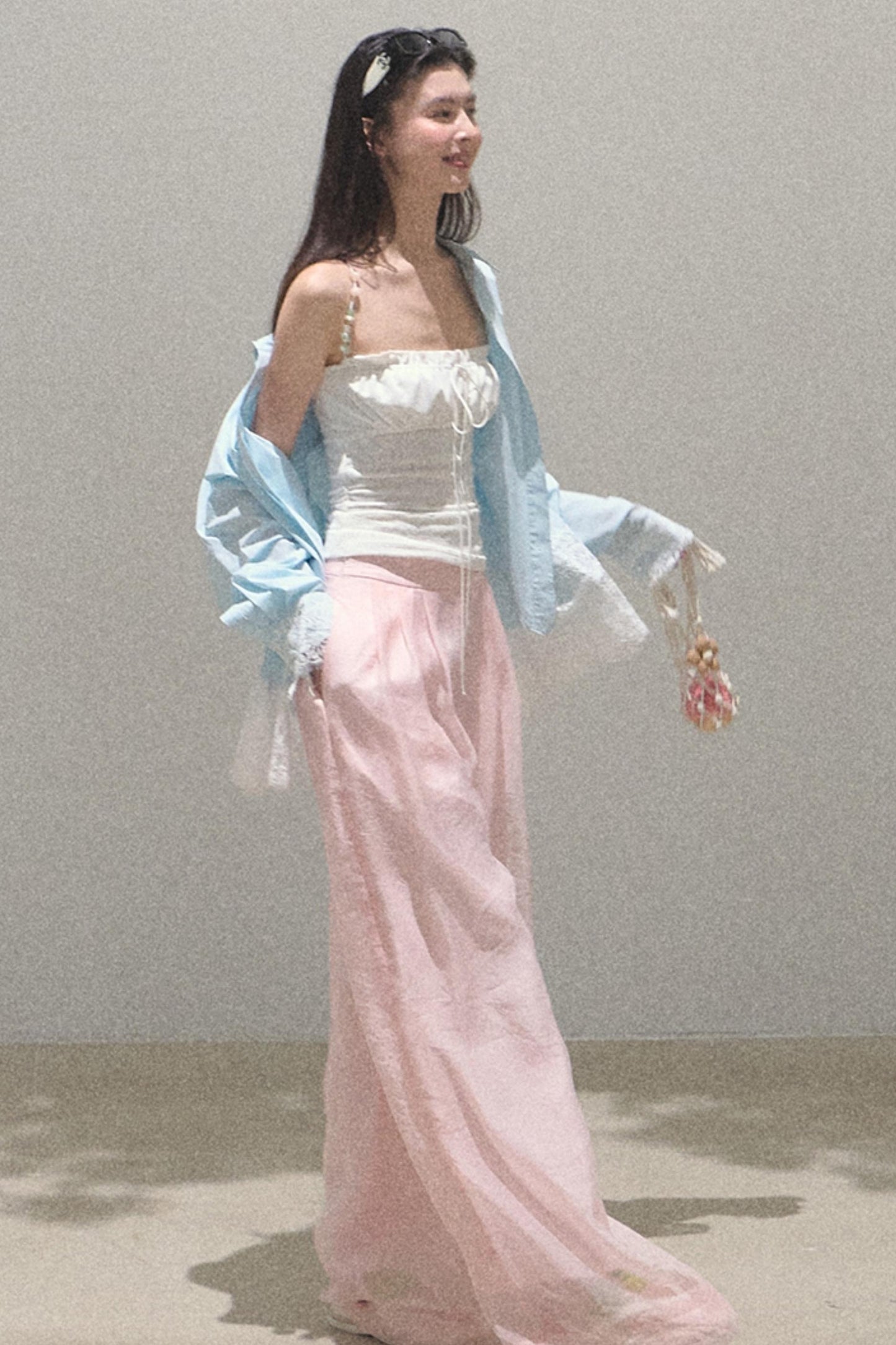 Pearlescent Wide Leg Trousers