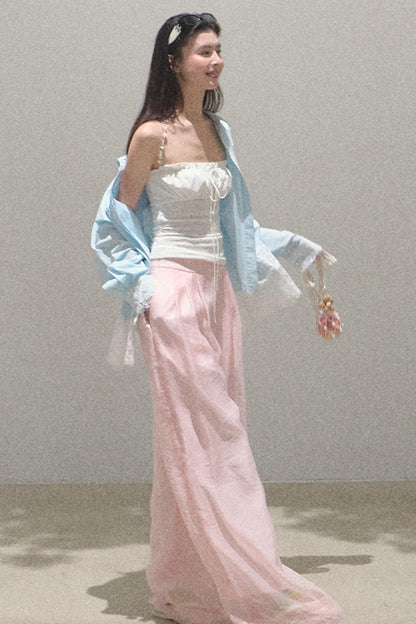 Pearlescent Wide Leg Trousers