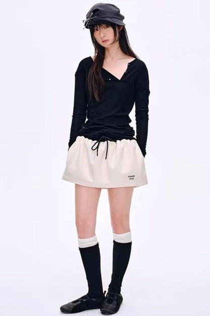 Asymmetrical Wool Blend Blouse