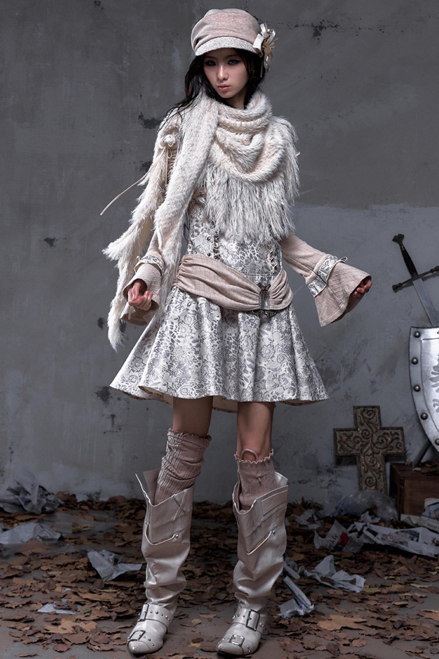 Retro Punk Patchwork Knit Dress