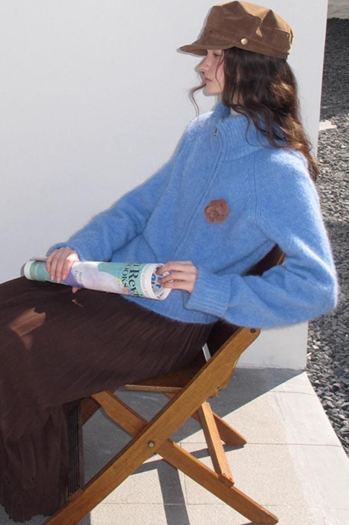 Alpaca 3D Flower Sweater