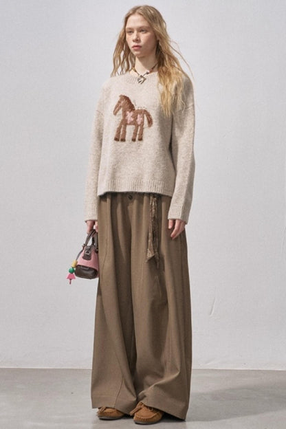 Floral Pony Festive Sweater