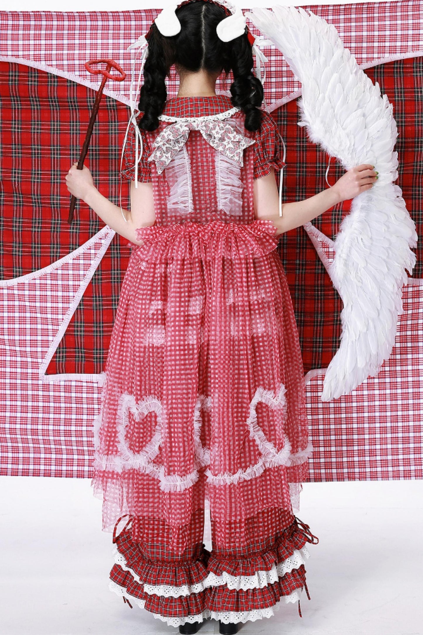 Retro Plaid Mesh Dress