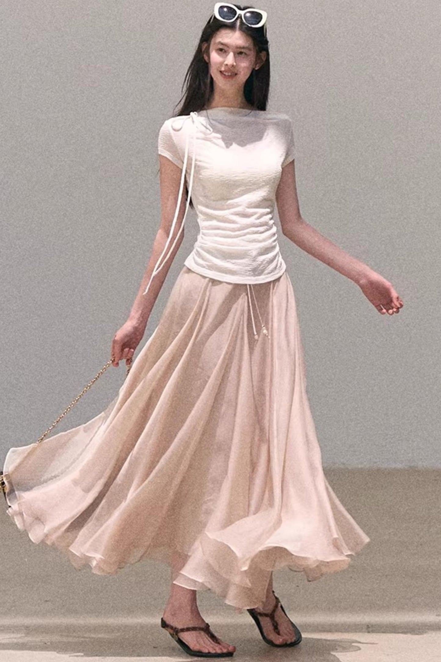 Schräges Woll-Oberteil mit Schulter