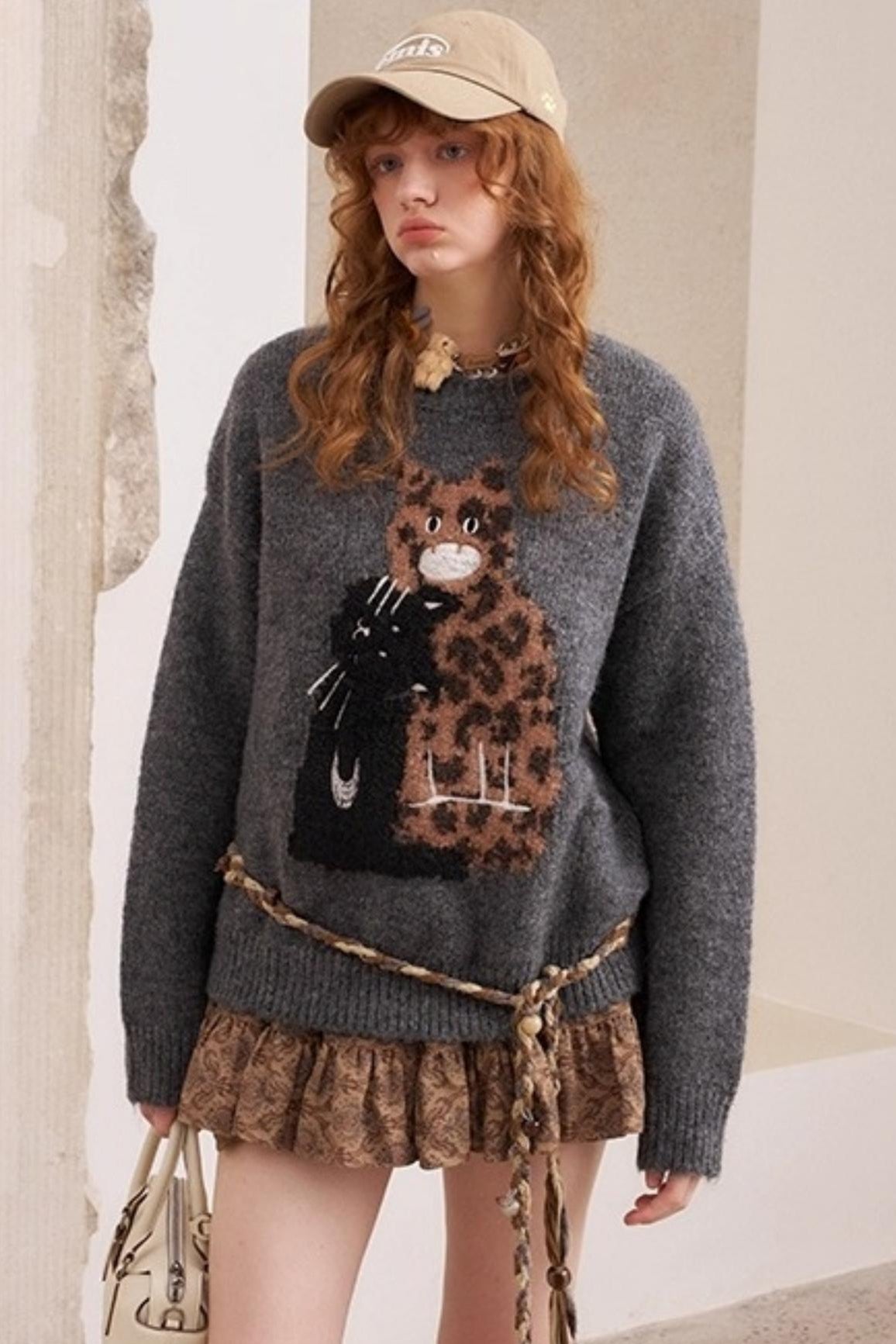 Embroidered Crew Neck Sweater