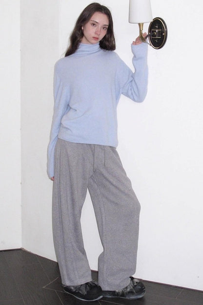 Fleece Mist Elastic Waist Knit Pants