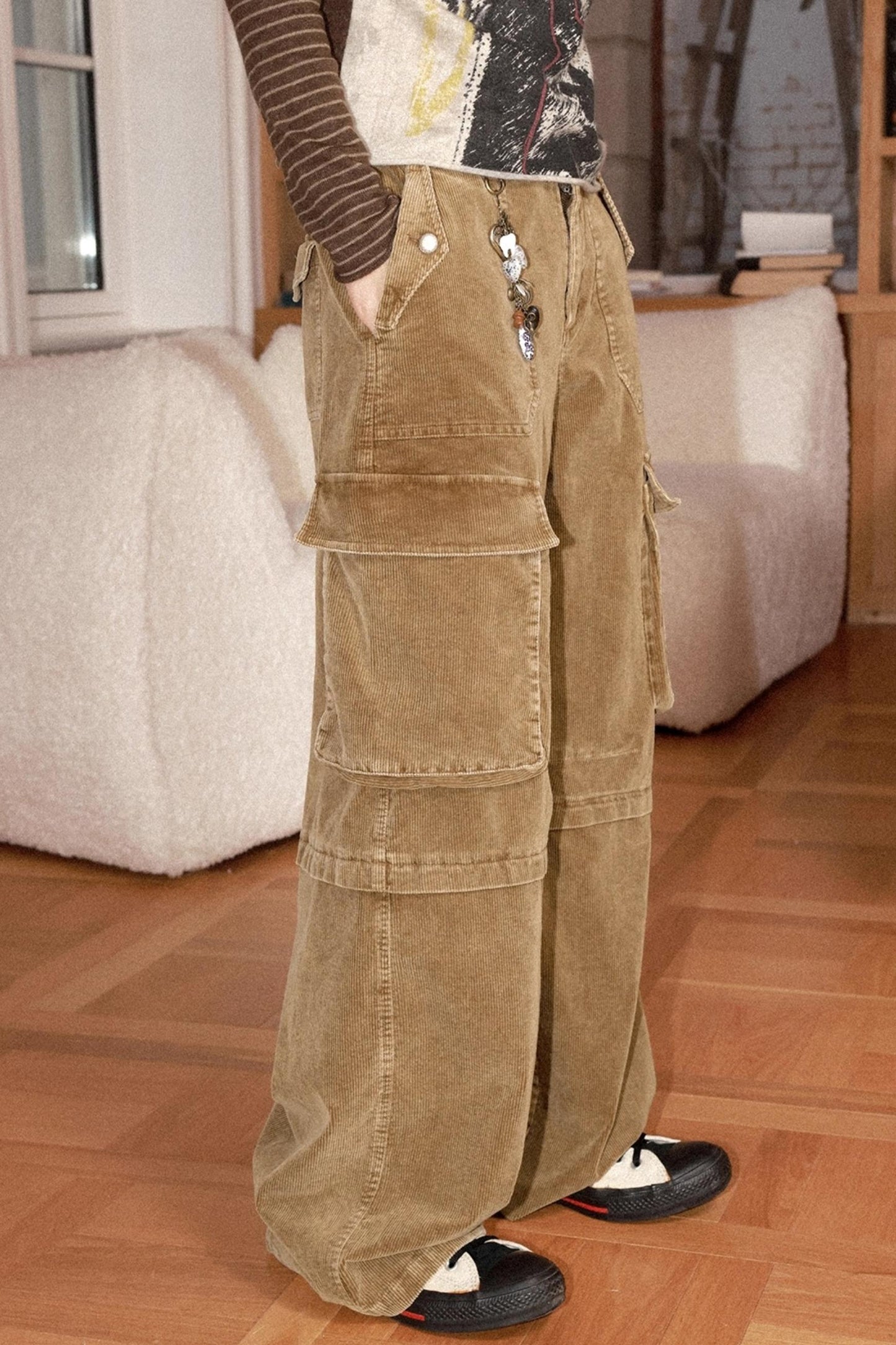 Retro Corduroy Cargo Pants