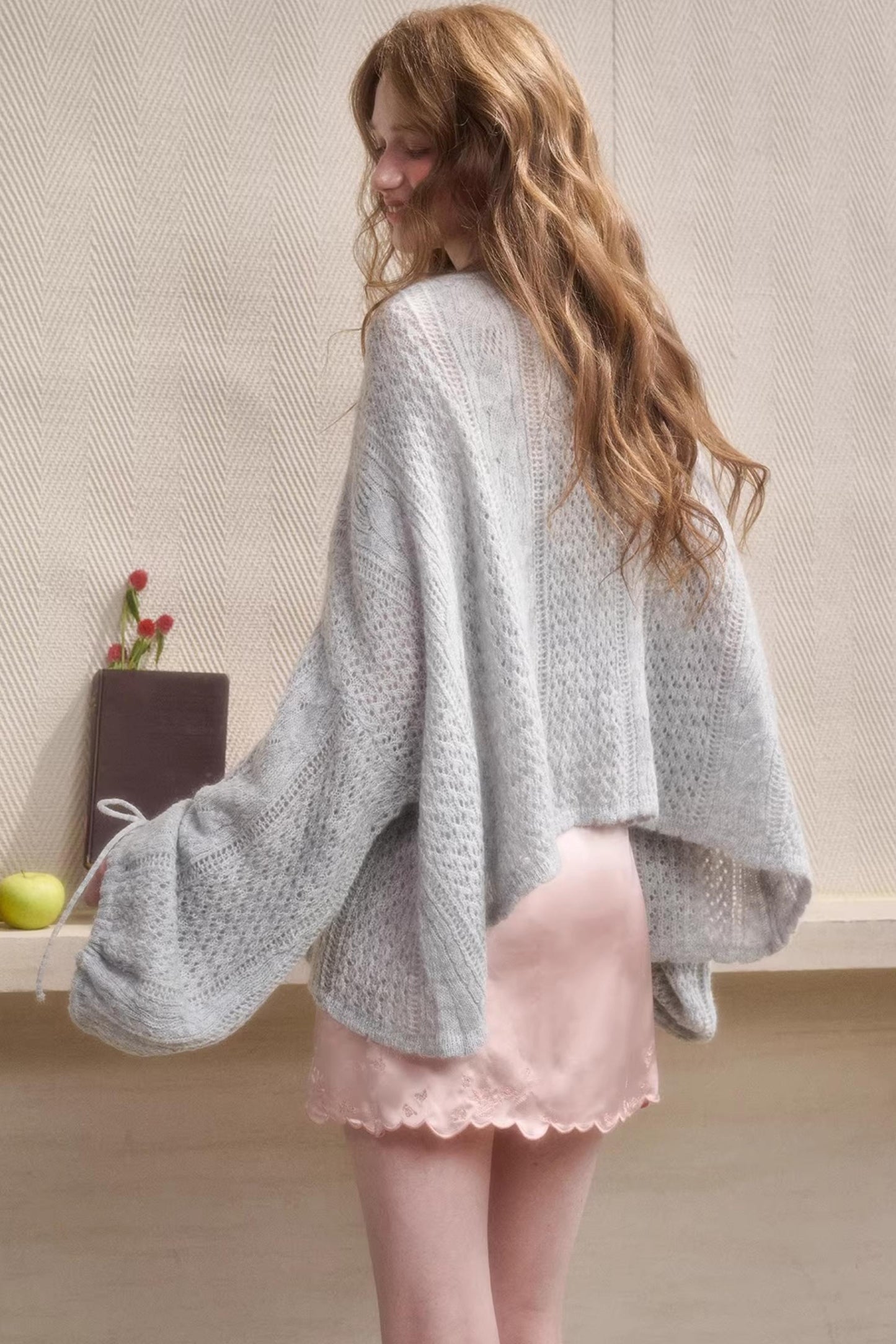 Mint Embroidered Satin Skirt