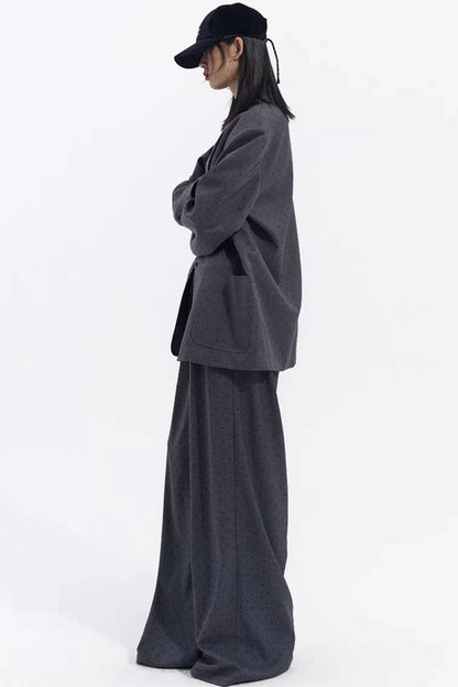 Retro Gray-Red Polka Dot Trousers