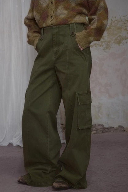 Cool Military Green Cargo Jeans