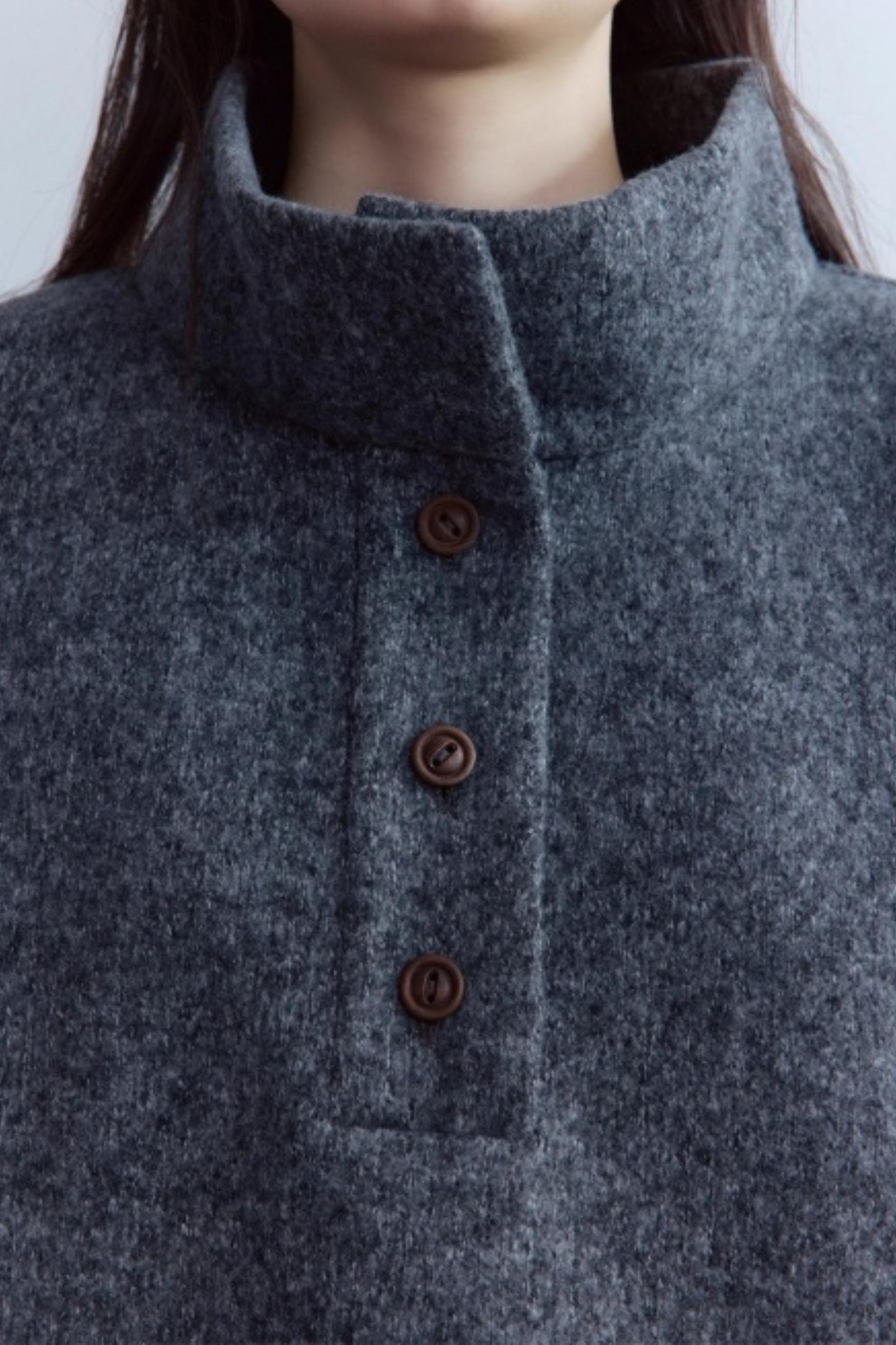 Carbon Gray Plush Wool Knit Set-Up