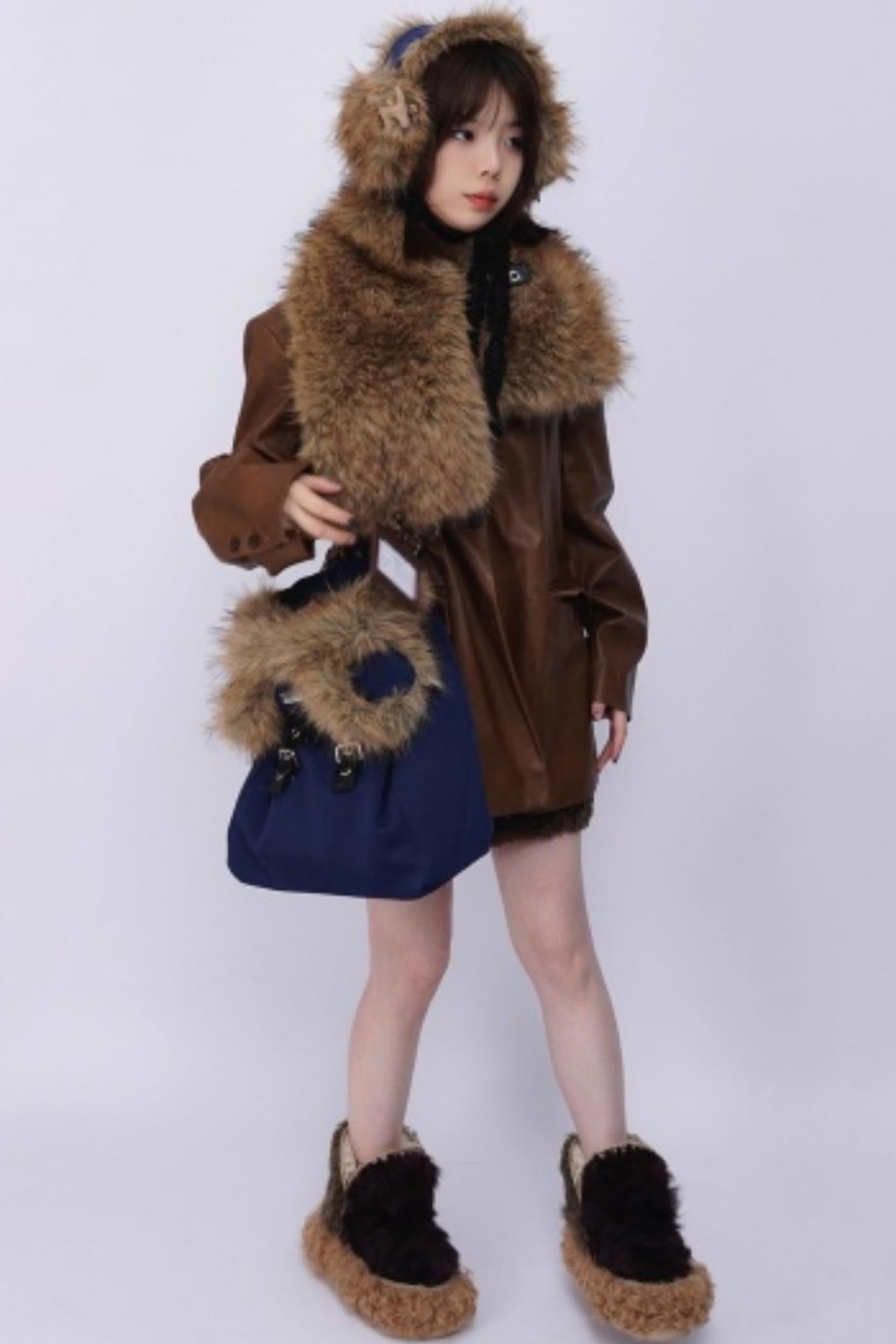 Heavy Industry Plush Patchwork Scarf