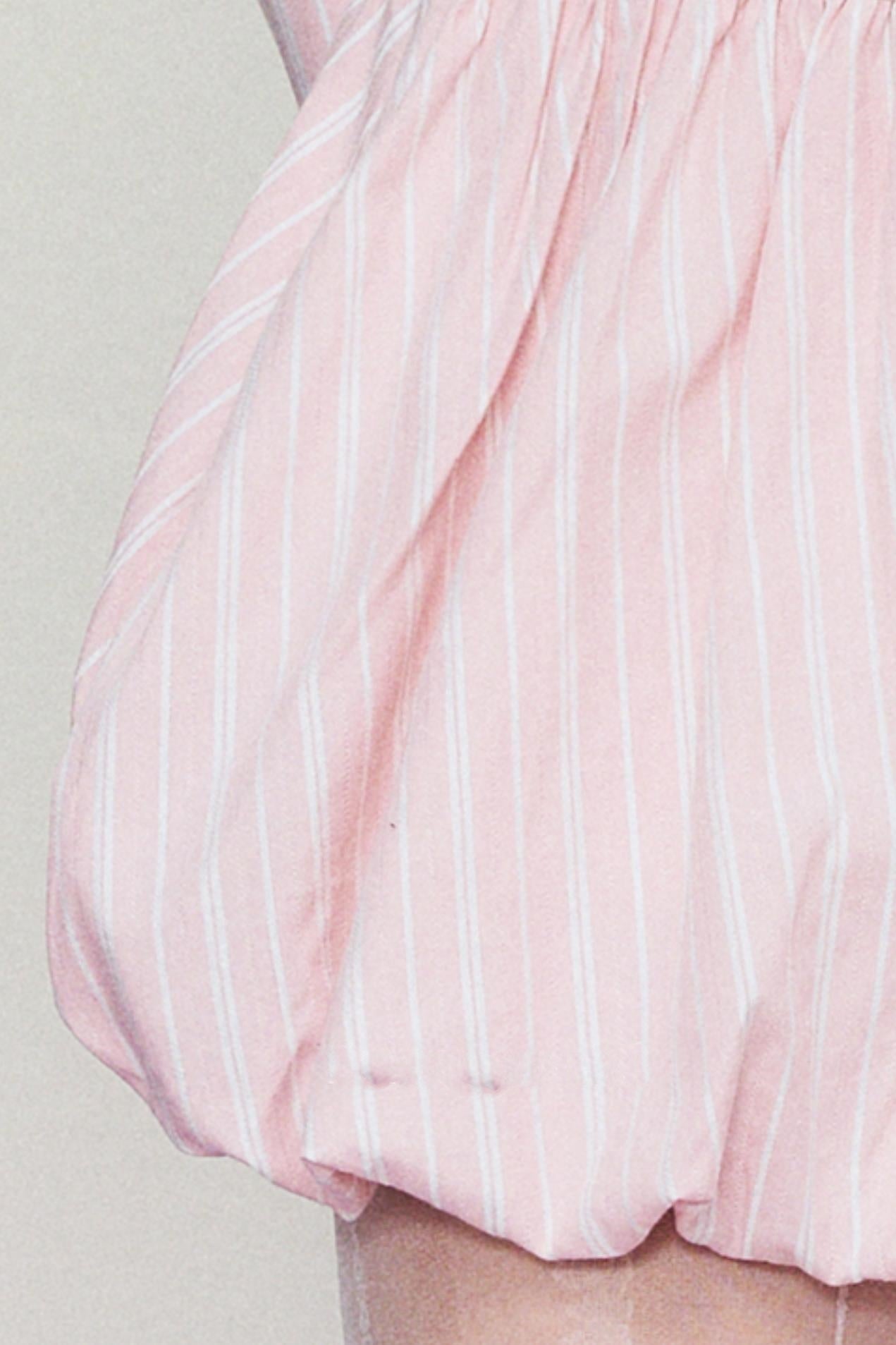 Chic Striped Short Shirt & Skirt Set-Up