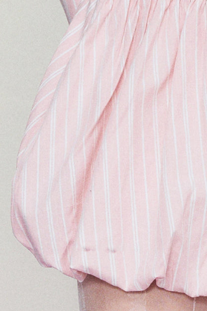 Chic Striped Short Shirt & Skirt Set-Up