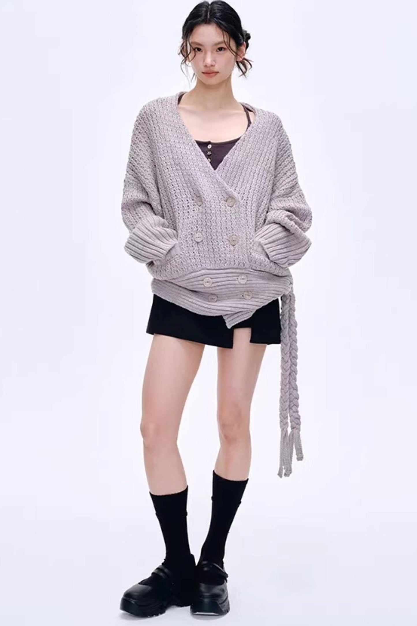 Side Slit Bow Pants Skirt