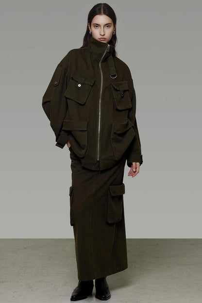 Vintage Cargo Silhouette Coat Set- Up