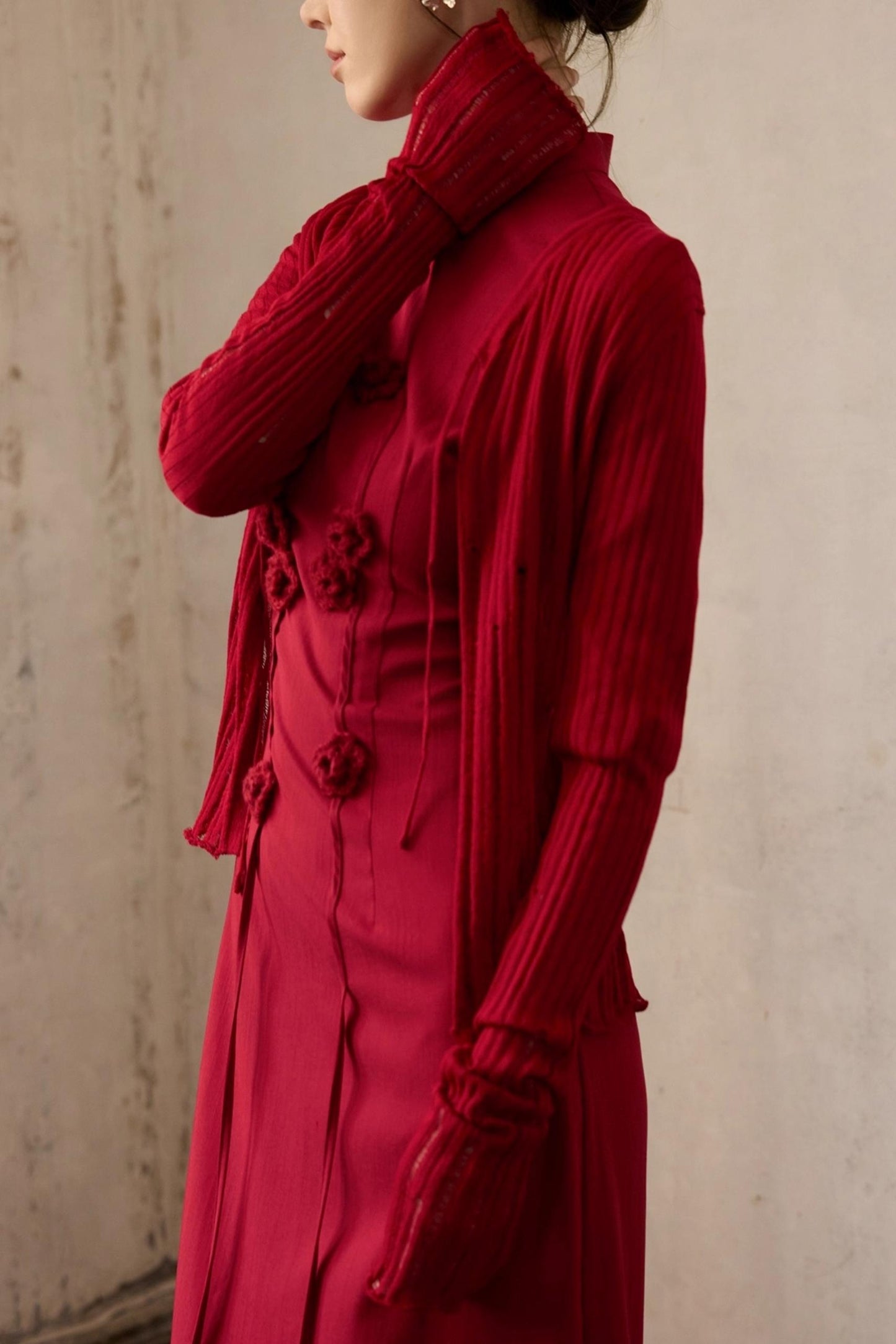 Red Flower Cheongsam Dress