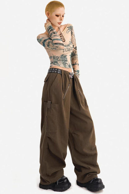 Loose Multi-Pocket Casual Pants
