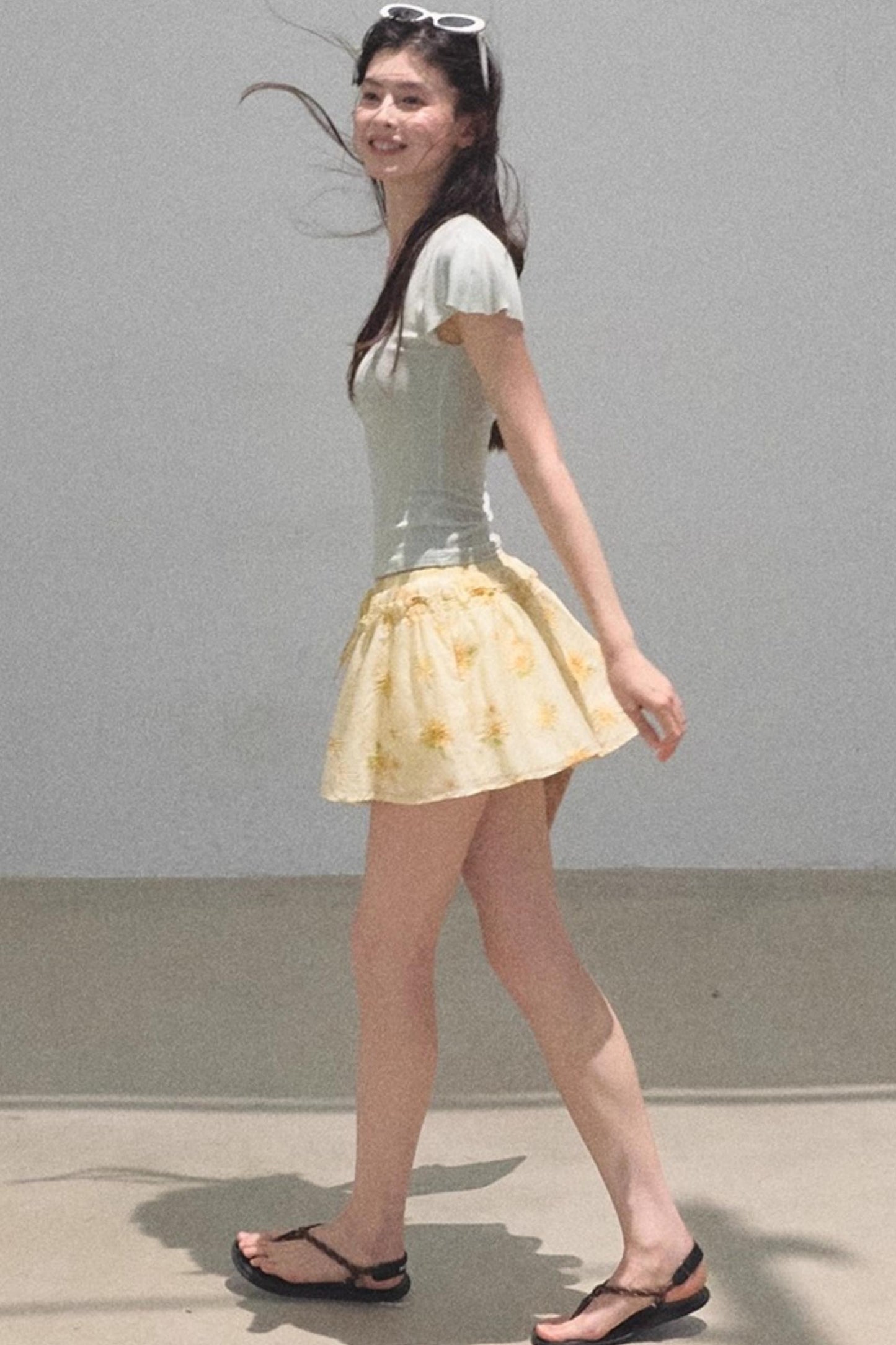 Embroidered Lyocell Puffy A-Line Skirt