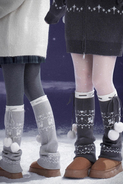 Fair Isle Knit Snow Socks Covers