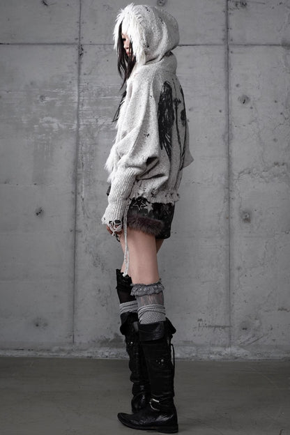 Lazy Vintage Hooded Sweater Coat