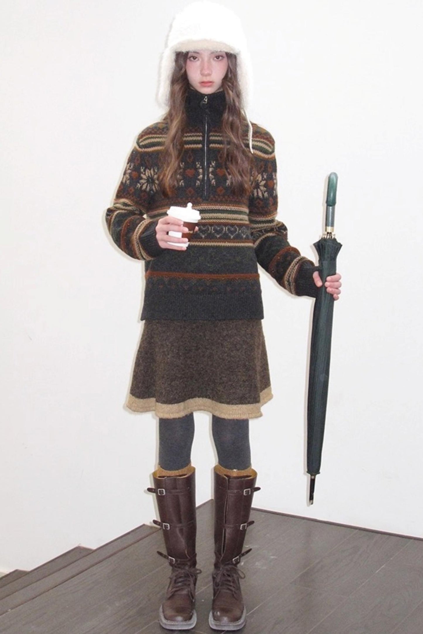 Vintage Wool Fair Isle Sweater Set-Up