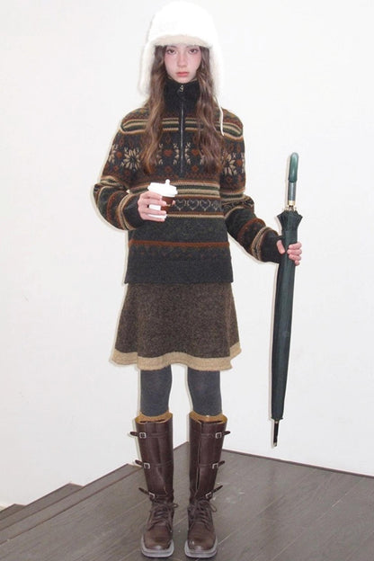 Vintage Wool Fair Isle Sweater Set-Up