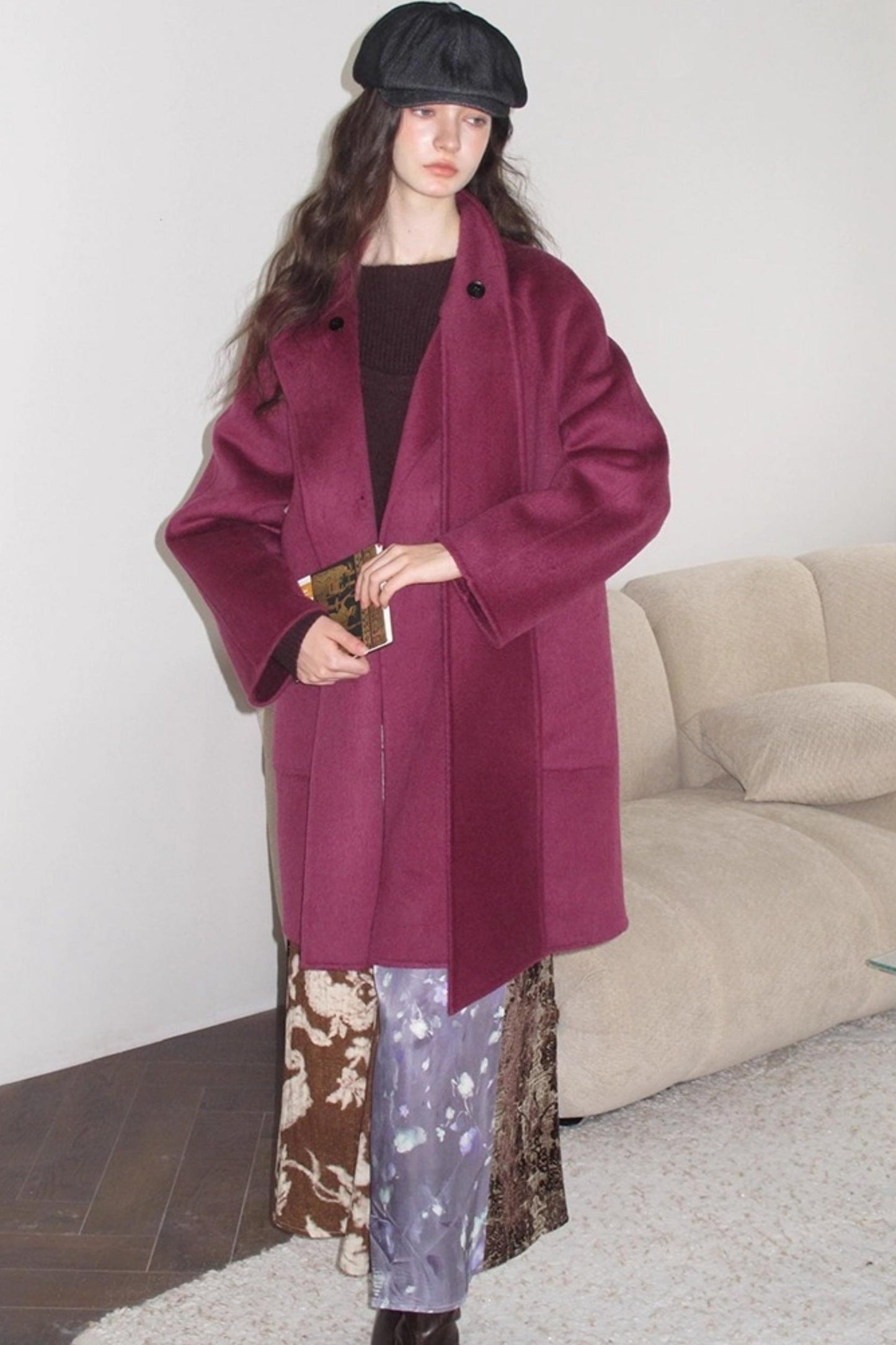 Retro Jacquard Taro Purple Skirt