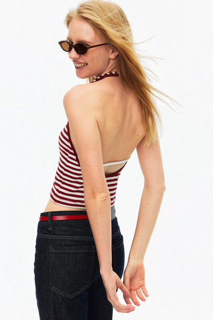 Color-Block Halter Camisole Top