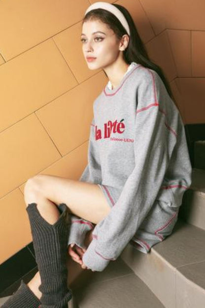 Vintage Gray Sweatshirt & Pants Set-Up