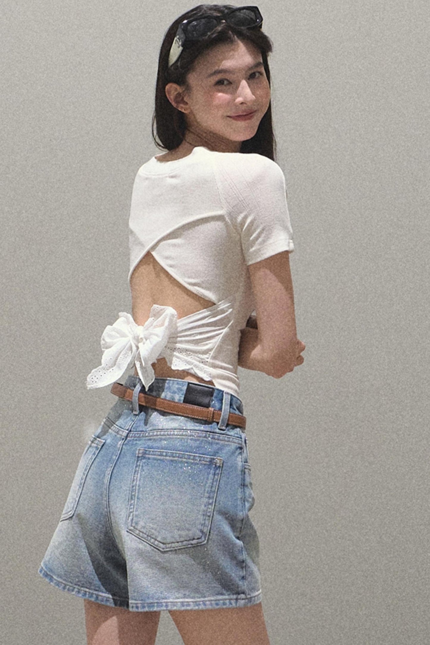 Vintage Skinny Denim Shorts