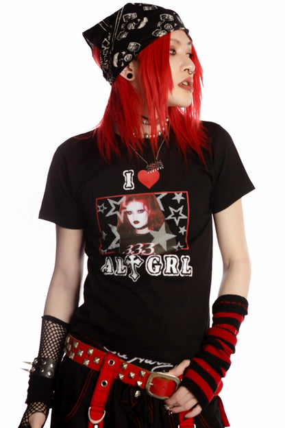 Versatile Gothic Slim Shoulder T-Shirt