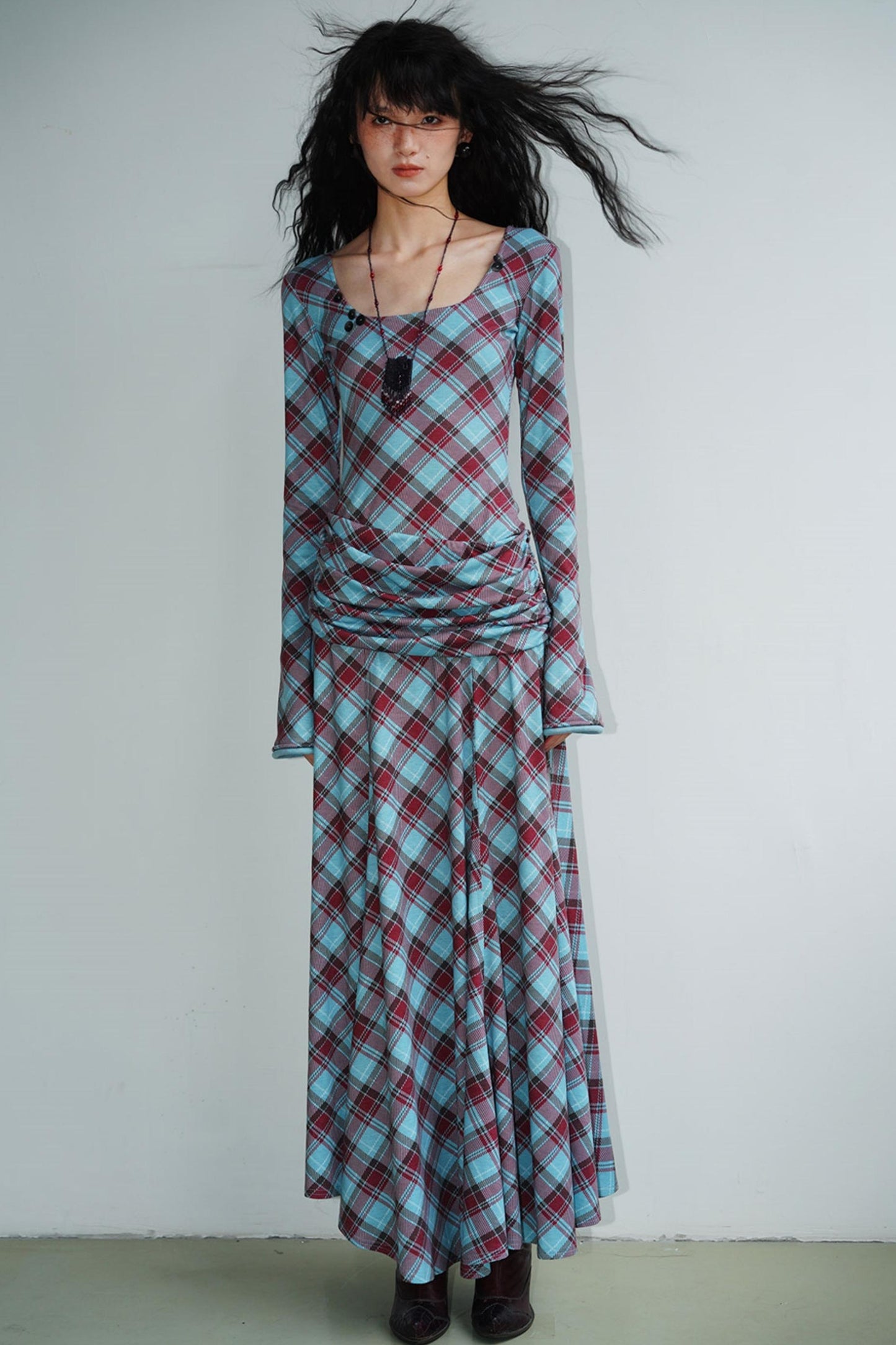 Vintage Check Slim Dress
