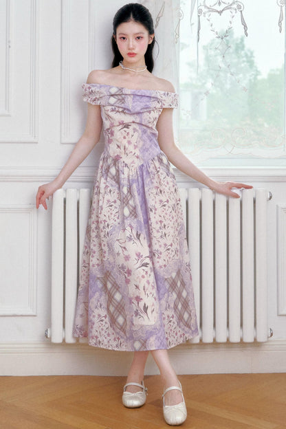 Purple Mist Off-Shoulder Dress