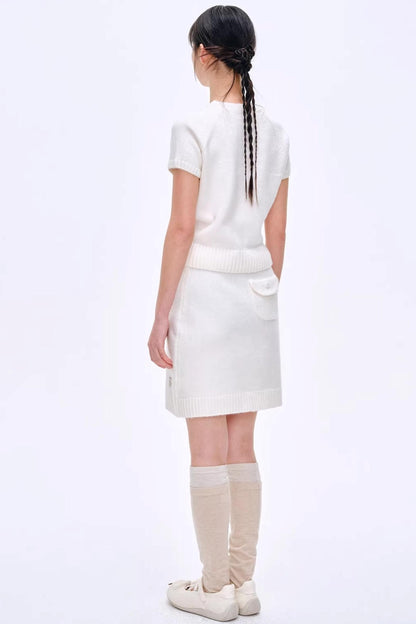 Heartbeat Dialogue Knit Skirt Set-Up