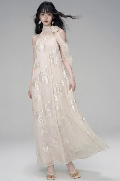 Gilt Shadow Halter Dress