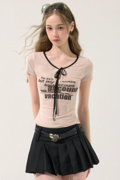 Retro Pleated Short Skirt