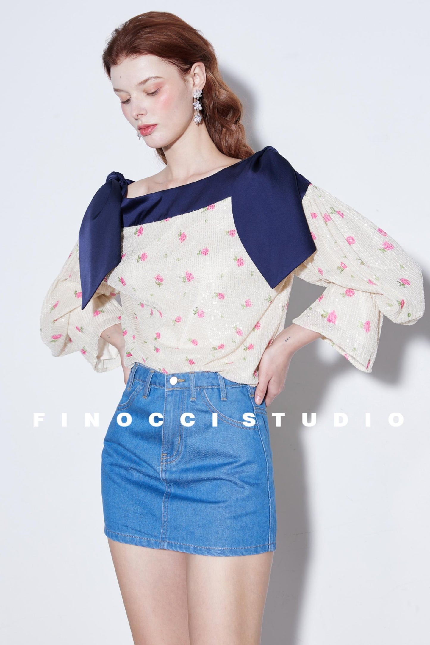 Sequin Rabbit Sleeve Shirt