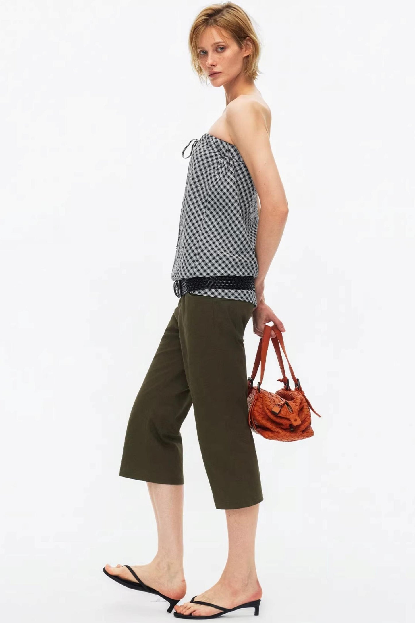 Vintage Exposed Seam Flared Capris