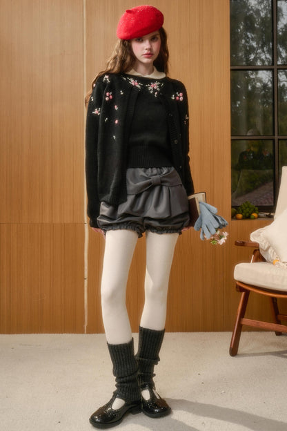 Embroidered Wool Floral Cardigan